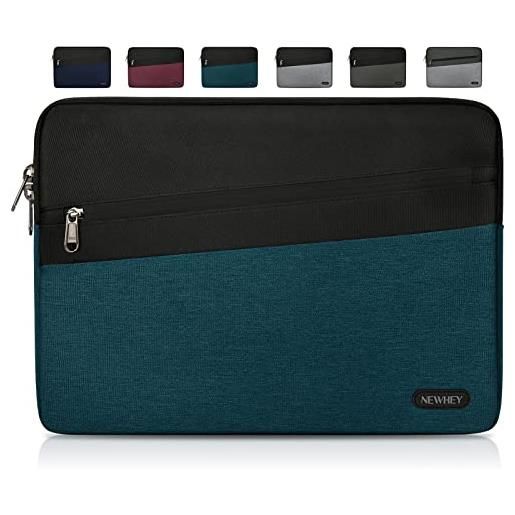 NEWHEY custodia 15.6 pollici impermeabile custodia morbida laptop protettiva antiurto borsa porta pc compatibile con macbook air/pro 15.6 pollici, hp, dell, lenovo blu