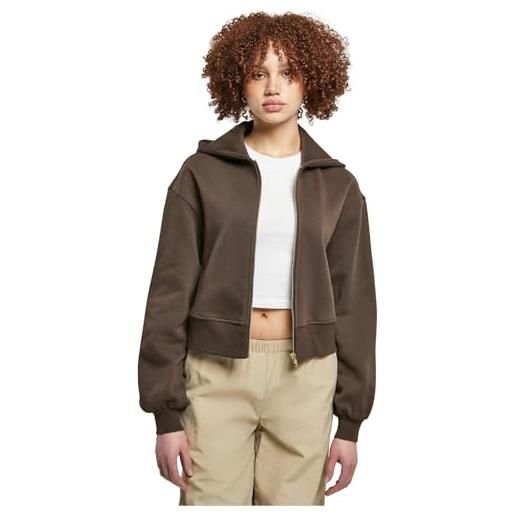 Urban Classics giacca da donna con zip oversize felpa con cappuccio, marrone, xxxl