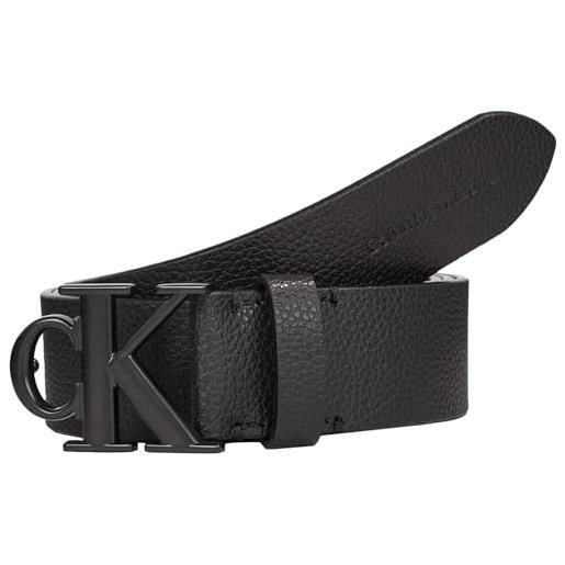 Calvin Klein Jeans ro mono plaque lthr belt 35mm k50k511416 cinture, nero (black), 105 uomo