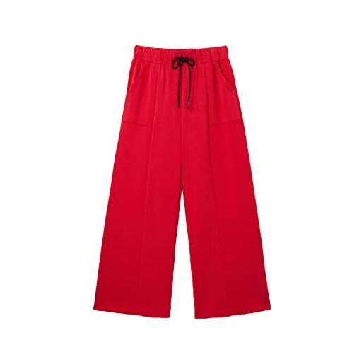 Desigual pant_bambula 3000 pantaloni casual, colore: rosso, l donna
