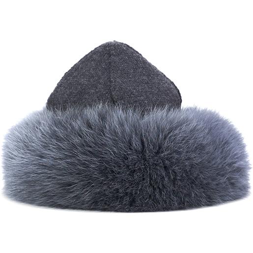 GIOVI cappello in misto lana e cashmere con bordo in vera pelliccia giovi