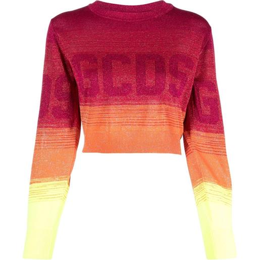 Gcds maglione con stampa crop - rosa