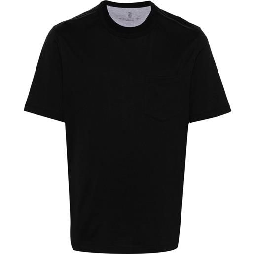 Brunello Cucinelli t-shirt con taschino - nero