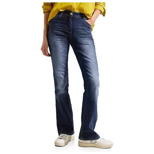 Cecil b376770 jeans bootcut, mid blue used wash, 29w x 32l donna