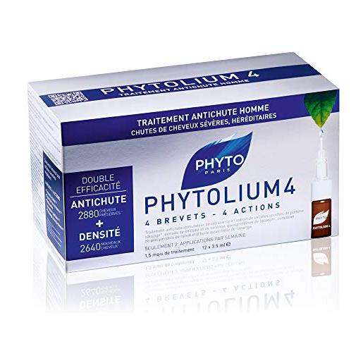 Phyto Phytolium 4 trattamento anticaduta in fiale, ottimale per caduta cronica dei capelli da uomo, 12 fiale da 3.5 ml