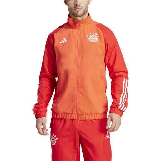 Adidas bayern munich 23/24 tracksuit jacket pre match arancione l
