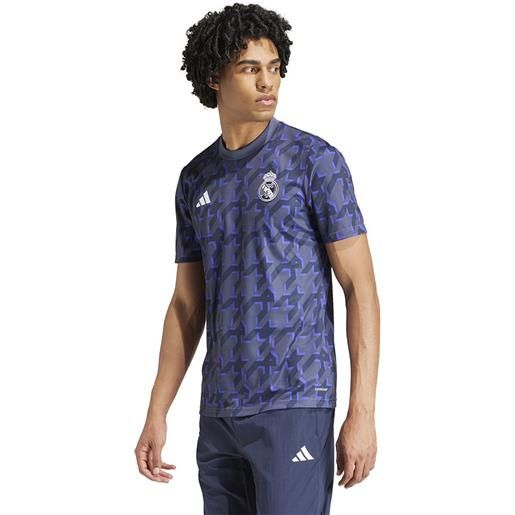 Adidas real madrid 23/24 short sleeve t-shirt pre match blu 2xl