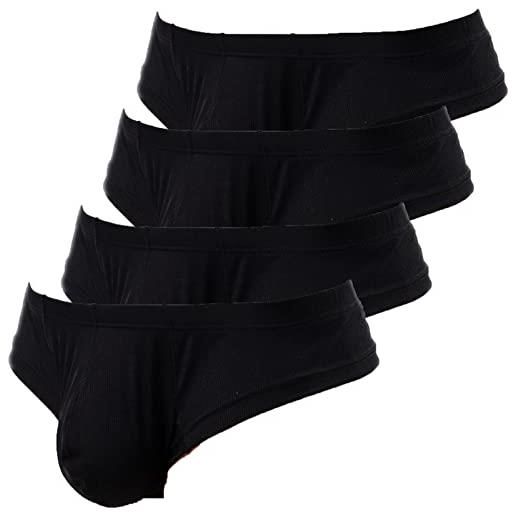 Faringoto pantaloncini sexy mutande uomo tessuto a costine tronchi biancheria intima u pouch, 4 nero, m