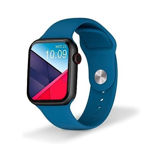 DCU TECNOLOGIC - smartwatch color full 2 ​​- smart watch con 2 cinturini: nero e blu navy - touch screen ips da 1,91'' - impermeabile ip67-128 modalità sport