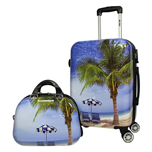 World Traveler - set di 2 valigie a forma di palma hardside, taglia unica