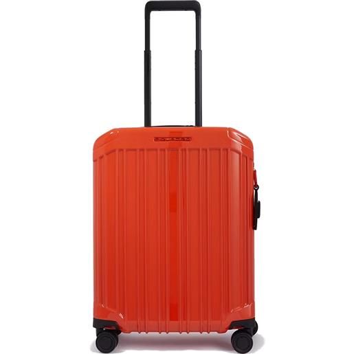 Piquadro pqlight valigia trolley cabina, ultraslim, 55 cm, tsa, arancione
