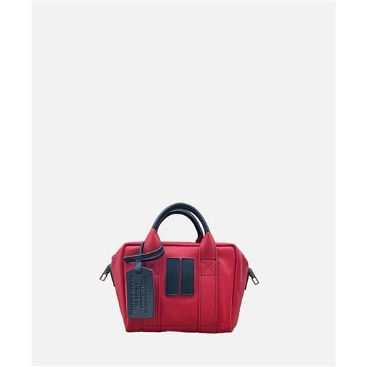Manikomio dsgn aviator's kit bag borsa bb in pelle red rosso