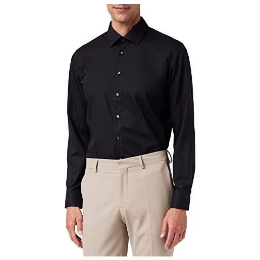 Seidensticker Seidensticker herren business hemd slim fit, camicia formale uomo, nero (black 39) l/42