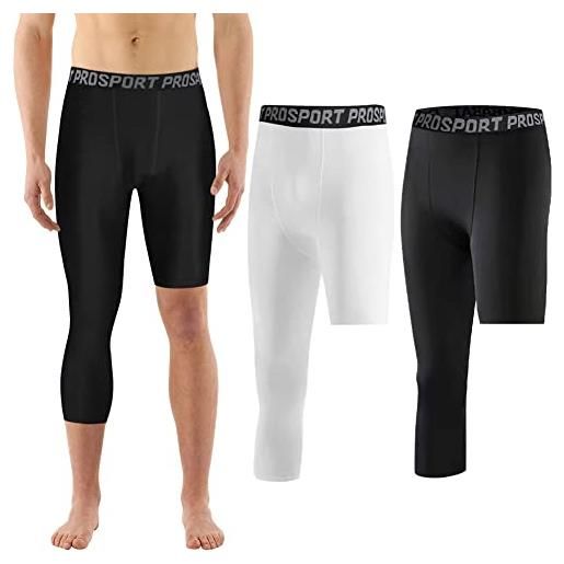 Valcatch 2 pack pantaloni a compressione da uomo base layer one leg 3/4 capri tights per allenamento running gym athletic training