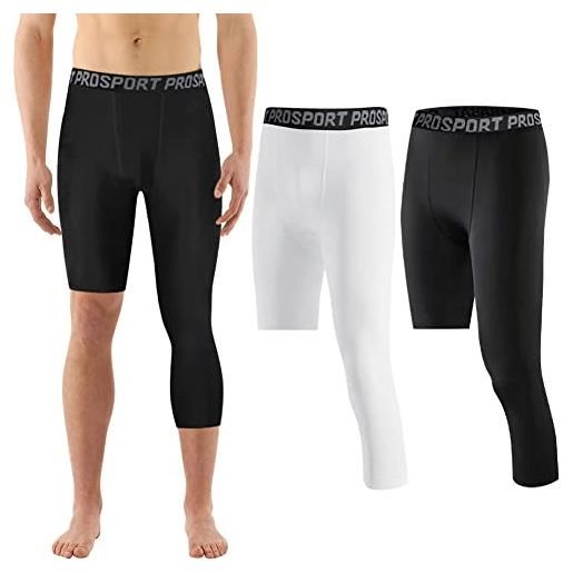 Valcatch 2 pack pantaloni a compressione da uomo base layer one leg 3/4 capri tights per allenamento running gym athletic training