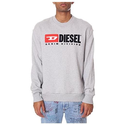 Diesel s-crew-division swea felpa, grigio (grey 912), x-large uomo