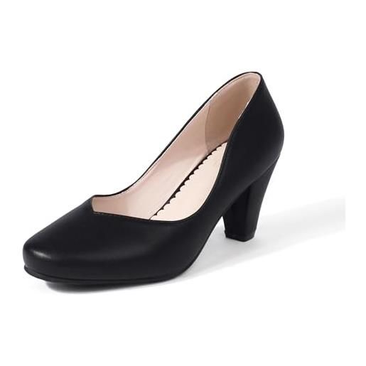 elerhythm scarpe da donna mary jane vintage con tacco gatsby anni '20, punta chiusa, stile vittoriano anni '50, nero 3, 38.5 eu