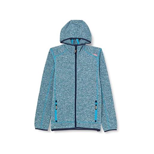 CMP - giacca in knit-tech da bambini con cappuccio fisso, deep lake, 176