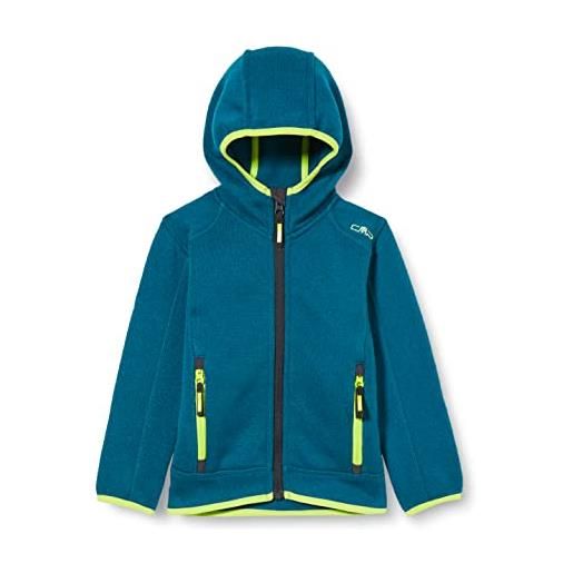 CMP - giacca in knit-tech da bambini con cappuccio fisso, b. Blue-danubio, 176