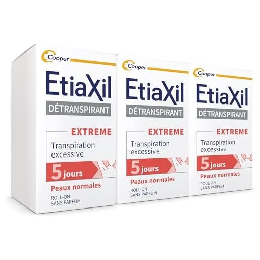 Etiaxil - distraspirante - trattamento sudorazione eccessiva - ascelle - pelle normale - roll-on - 15 ml - confezione da 3