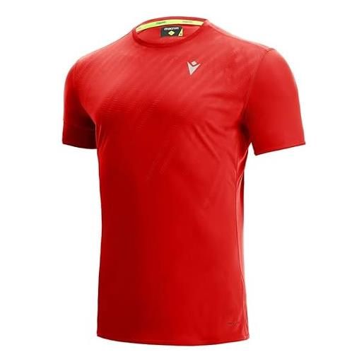 Macron start scc ralph t-shirt print tomred/dtomred man, maglia running uomo, rosso (red), s