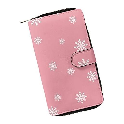 Dajingkj portafoglio donna grande capacità viaggio organizzatore portafogli lungo multifunzione carte zipper moneta portafogli, colore: rosa. , casual