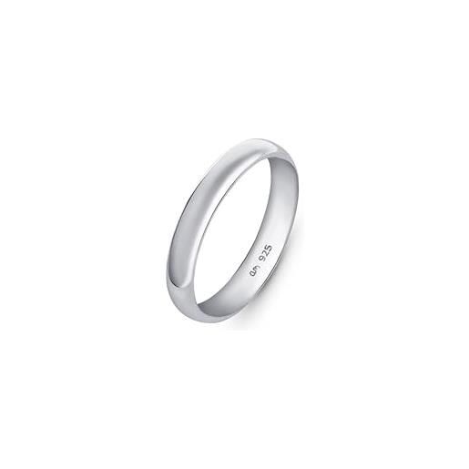 Amberta anello a fascia in argento sterling 925 per donna: 3.5 mm anello argento 925 donna - misura 29