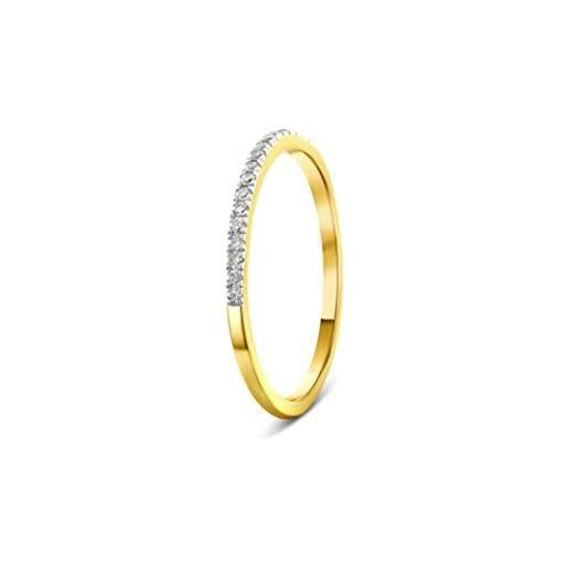 MIORE anello dell'eternità con diamanti 0,09 ct in oro giallo 14 carati 585