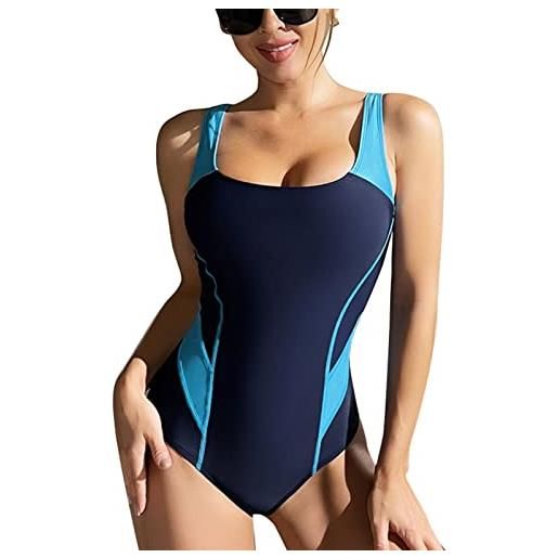 Estink costume da bagno intero da donna sexy body shapewear slim comodo design con schiena cava per feste in spiaggia, piscina, vasca idromassaggio(xl-blu)