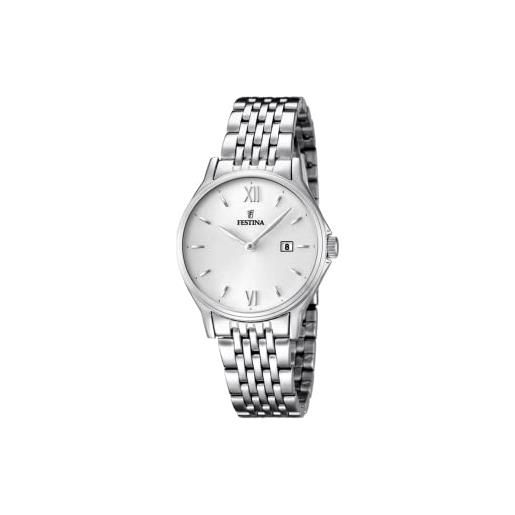 Festina f16748-2 orologio da polso da donna modello acero clasico, analogico con meccanismo al quarzo, in acciaio inox