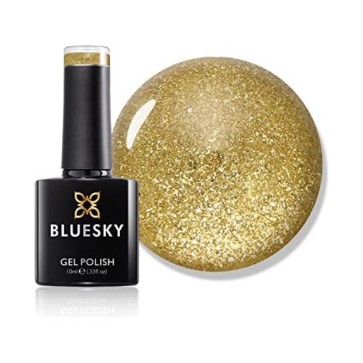 BLUESKY smalto per unghie gel, good as gold, platinum02, bagliore, luccichio, oro (per lampade uv e led) - 10 ml