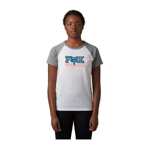 Fox Racing donna, maglietta barb wire ii raglan, bianco, m