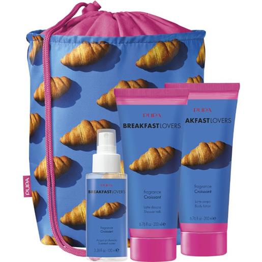 Pupa breakfast lovers kit 4 latte doccia - latte corpo - acqua profumata croissant confezione 48 20648