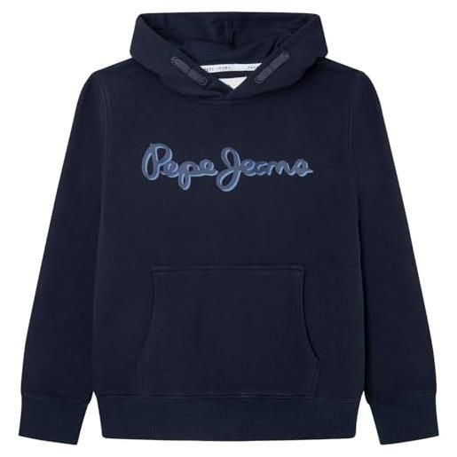 Pepe Jeans nolan hoodie, felpa con cappuccio bambini e ragazzi, blu (dulwich), 14 anni