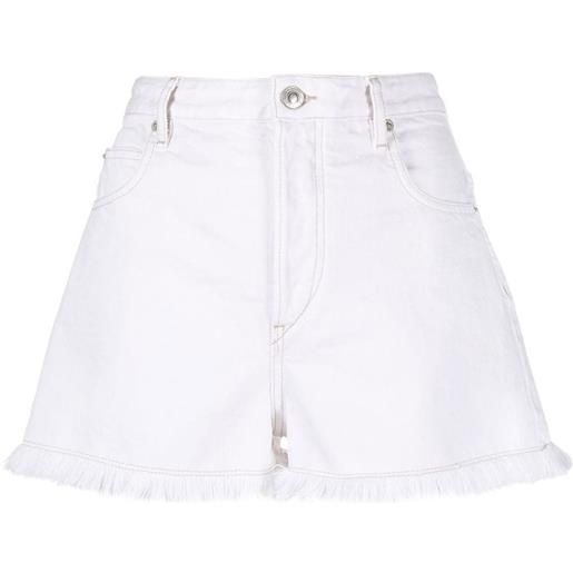 MARANT ÉTOILE shorts denim a vita alta - bianco