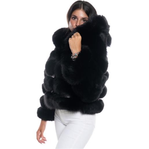 Leather Trend alice - giacca donna nera in vera pelliccia
