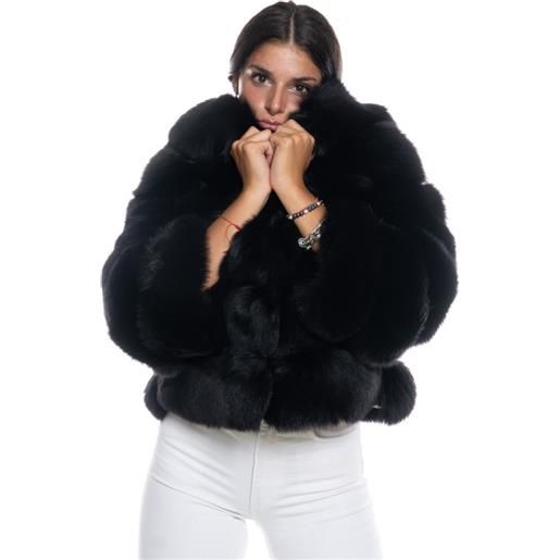 Leather Trend letizia - giacca donna nero in vera pelliccia