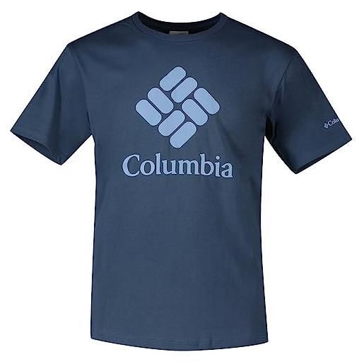 Columbia pacific crossing t-shirt, dk mountain, logo csc stacked graphic, xs uomo