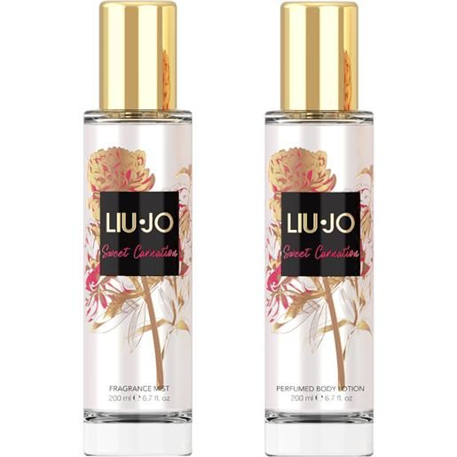 Liu jo sweet carnation confezione 200 ml acqua aromatica per il corpo + 200 ml body lotion