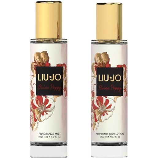 Liu jo divine poppy confezione 200 ml acqua aromatica per il corpo + 200 ml body lotion