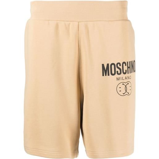 Moschino shorts sportivi con stampa - marrone