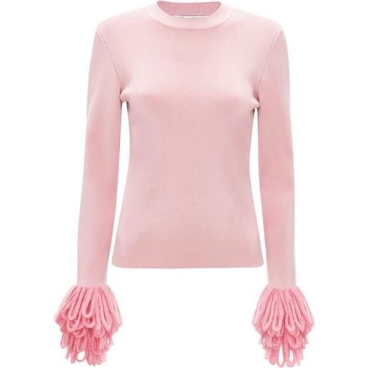 JW Anderson maglione con frange - rosa