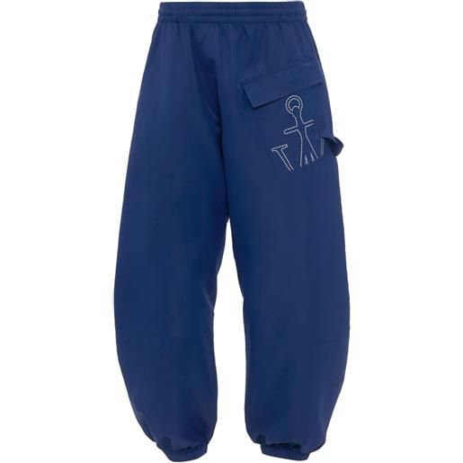 JW Anderson pantaloni sportivi twisted con stampa - blu