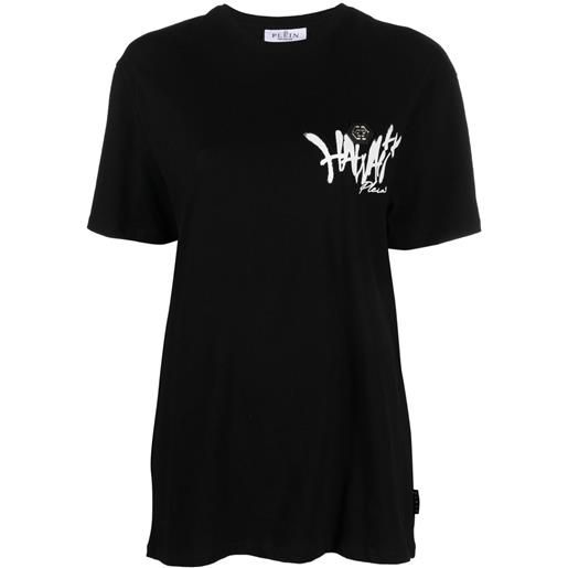 Philipp Plein t-shirt lunga con stampa hawaii - nero