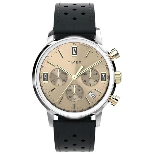 Timex orologio cronografo al quarzo uomo con cinturino in pelle tw2w10000