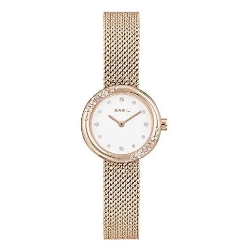 Breil orologio donna wish watches quadrante mono-colore bianco movimento solo tempo - 2h quarzo e mesh acciaio colorato rose tw1872