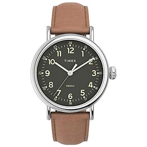 Timex orologio analogico al quarzo uomo con cinturino in pelle tw2v27700
