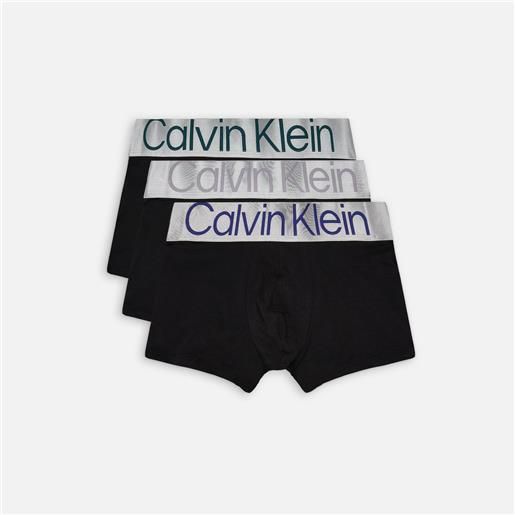 Calvin Klein Underwear steel cotton 3 pack trunk spct blue/dapple grey/atlc dp lg uomo