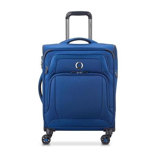 DELSEY PARIS optimax lite valigia trolley da cabina slim a 4 doppie ruote, unisex adulto, blu, 55 cm