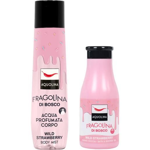 Aquolina fragolina di bosco confezione stay cool!150 ml acqua aromatica per il corpo + 125 ml bagno doccia